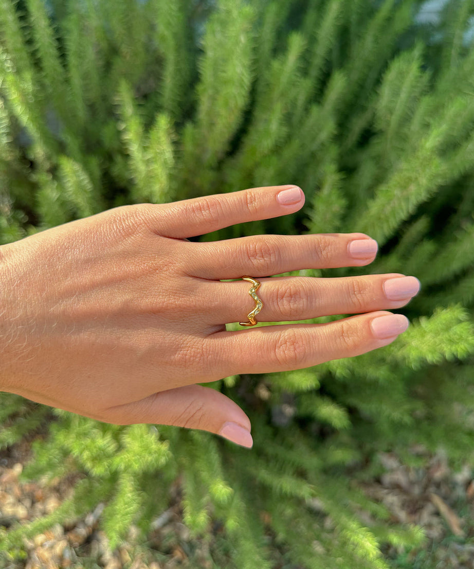 Textured Wavy Ring