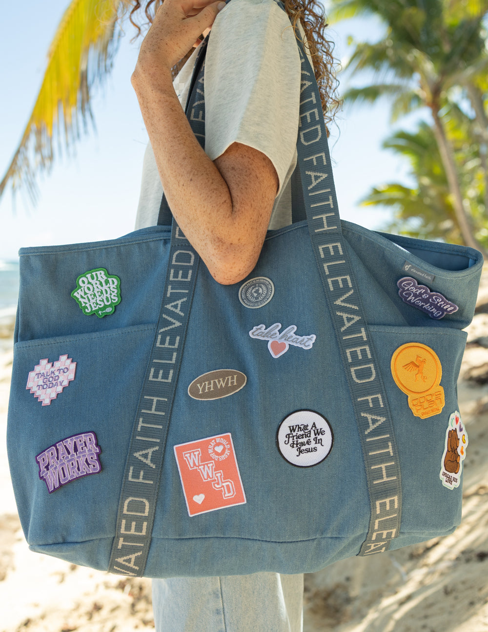 The Large Everyday Denim Tote Patch Kit