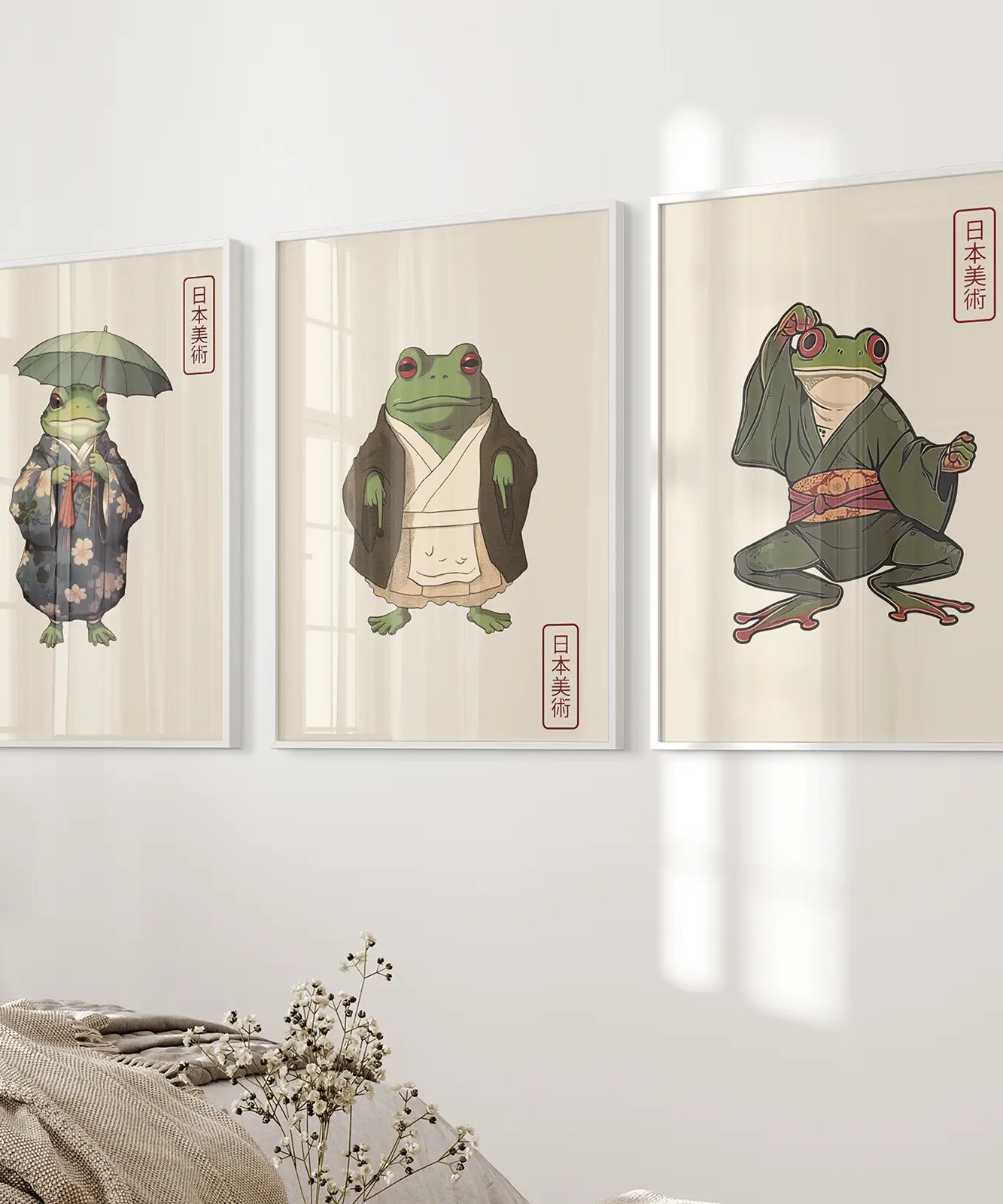 Matsumoto Hoji Frosch Wandkunstdrucke Dekoration Set
