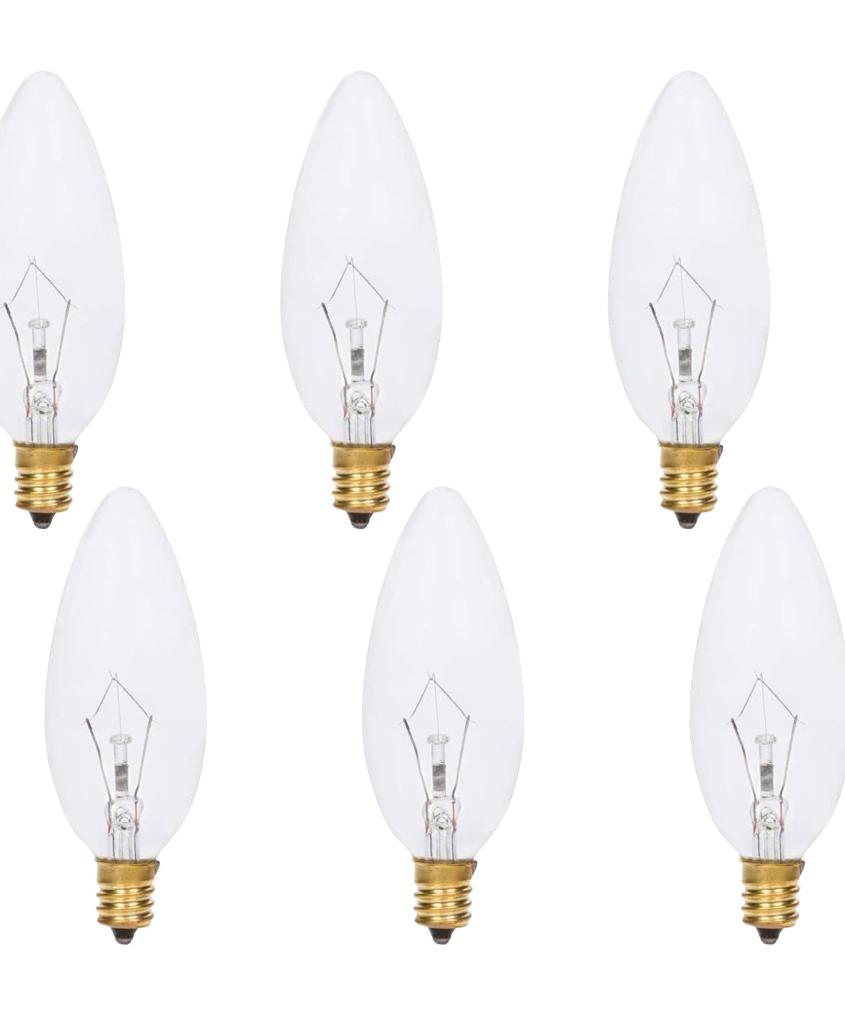 Foundation™ 40-Watt Incandescent Dimmable Light Bulb - 2700K Soft White, E12 Candelabra Base, Torpedo - 6-Pack