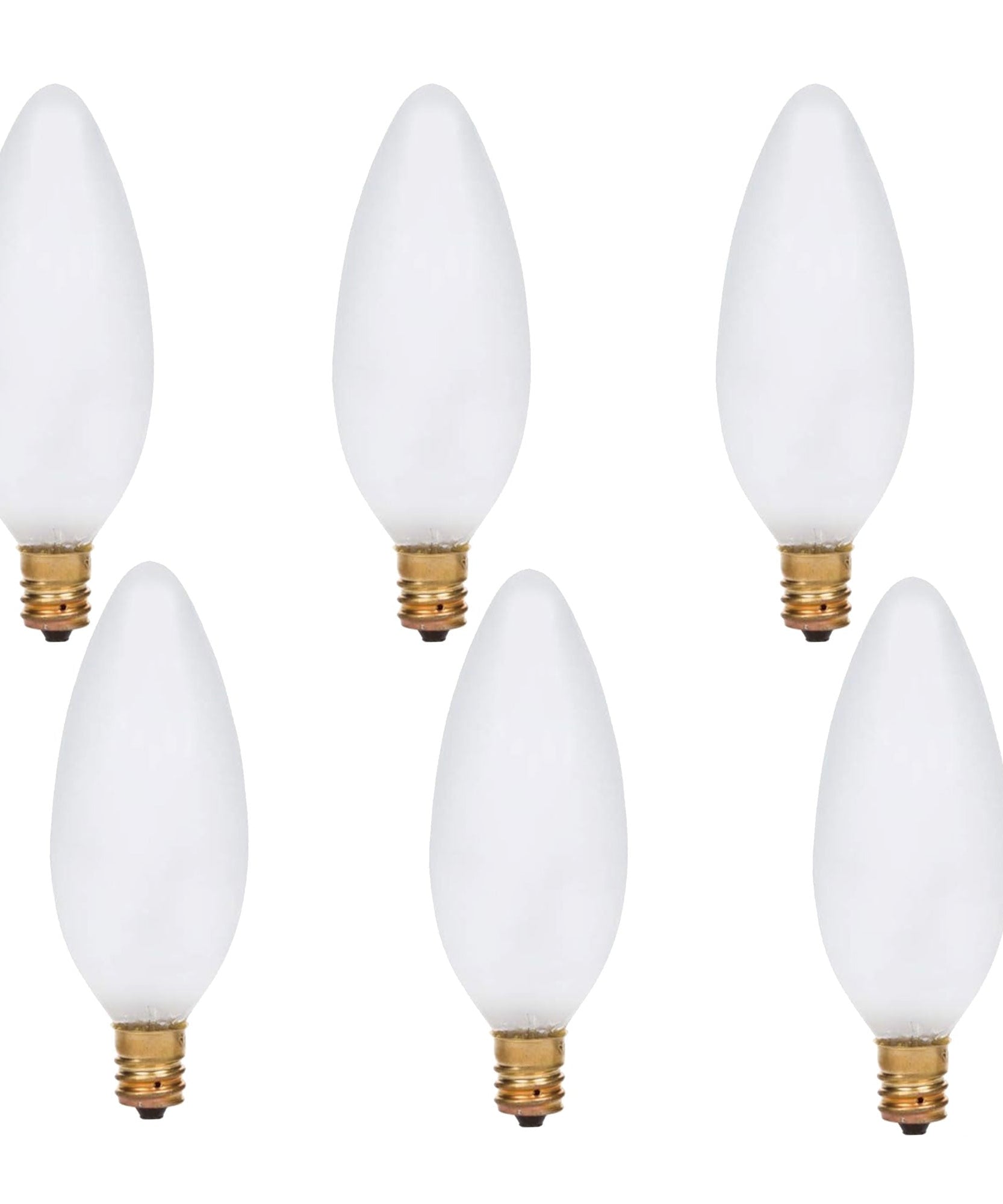 Foundation™ 40-Watt Incandescent Dimmable Light Bulb - 2700K Soft White, E12 Candelabra Base, Torpedo - 6-Pack