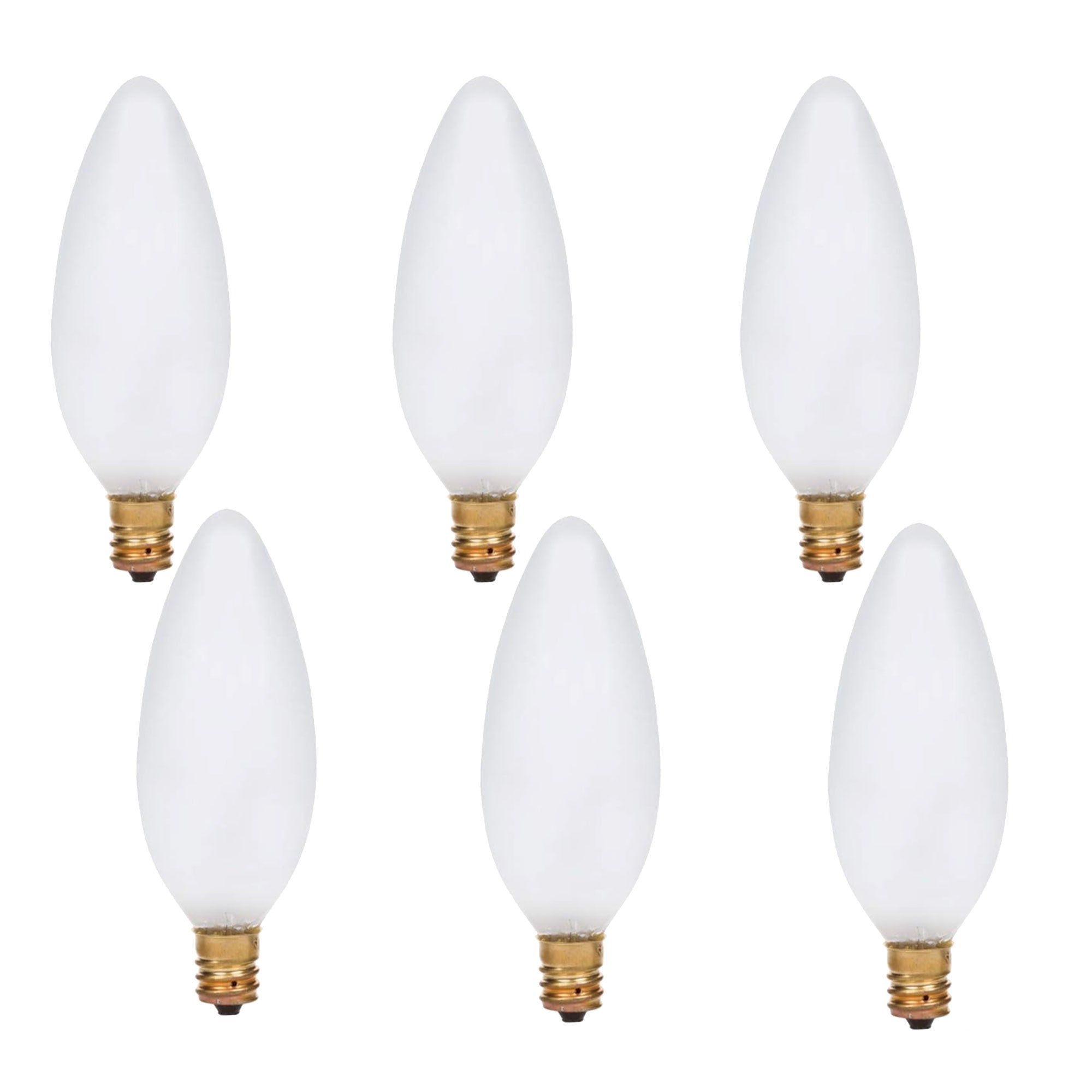 Foundation™ 40-Watt Incandescent Dimmable Light Bulb - 2700K Soft White, E12 Candelabra Base, Torpedo - 6-Pack