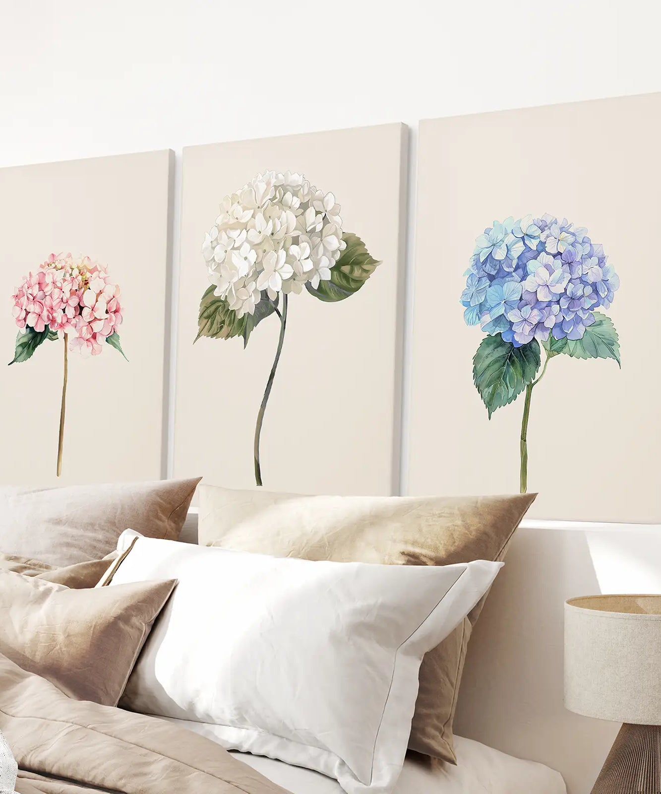 Minimalistische Botanische Hortensien-Kunstdruck-Dekoration