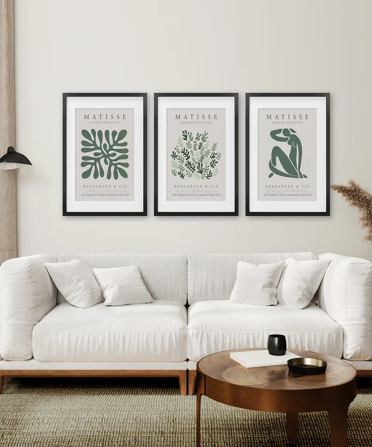 Matisse 3er-Set Wandbilder Salbeigrün