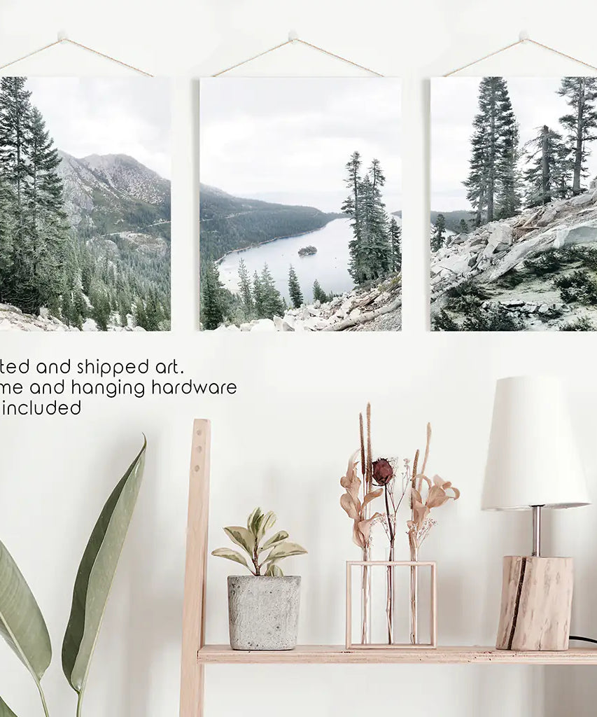 Lake Tahoe, Sierra Nevada. 3 Piece Wall Art