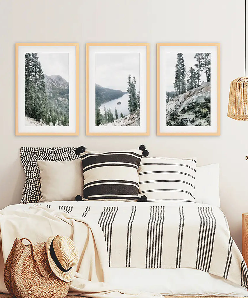 Lake Tahoe, Sierra Nevada. 3 Piece Wall Art