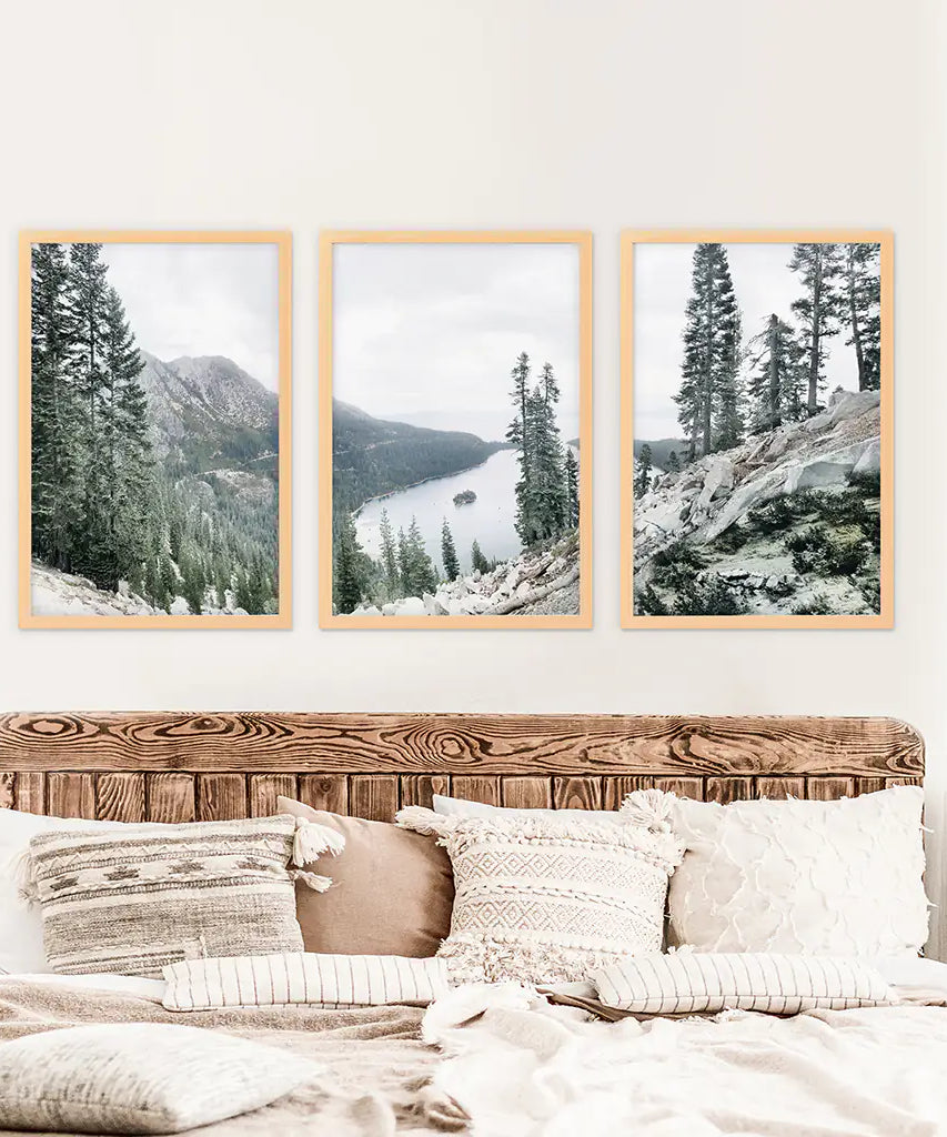 Lake Tahoe, Sierra Nevada. 3 Piece Wall Art
