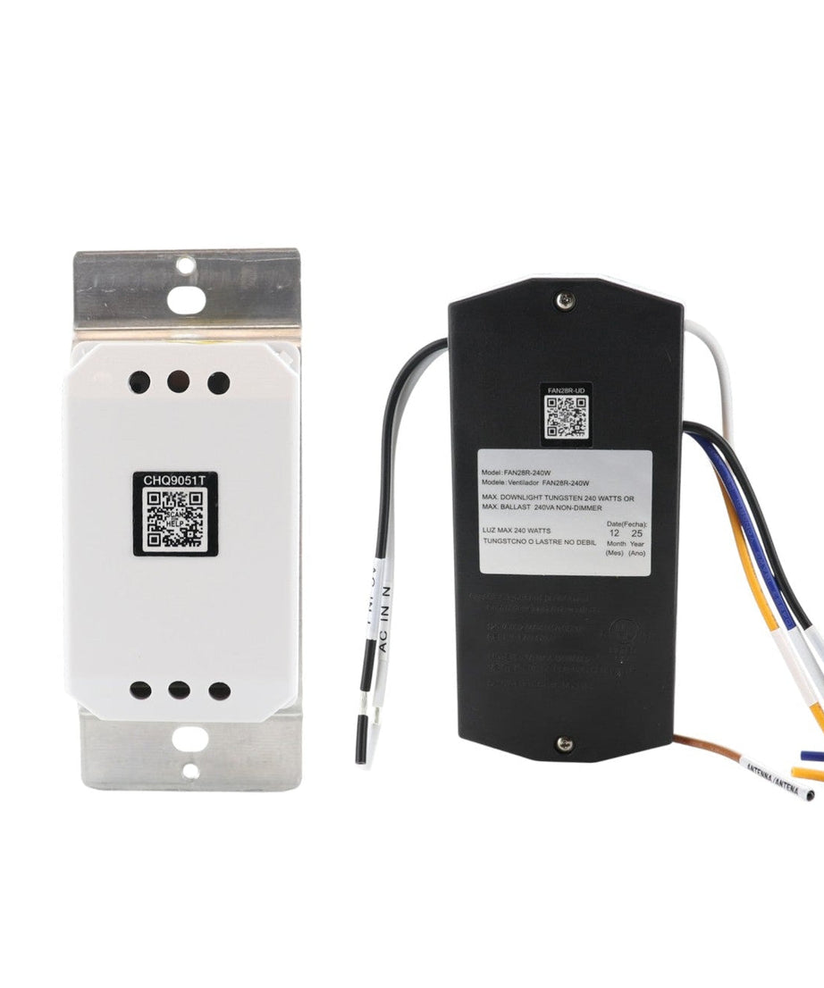 Anderic UC9051T-UC7067GMRX Universal 3-Speed Ceiling Fan Remote Control Kit with UP Light button and Wireless Wall Remote