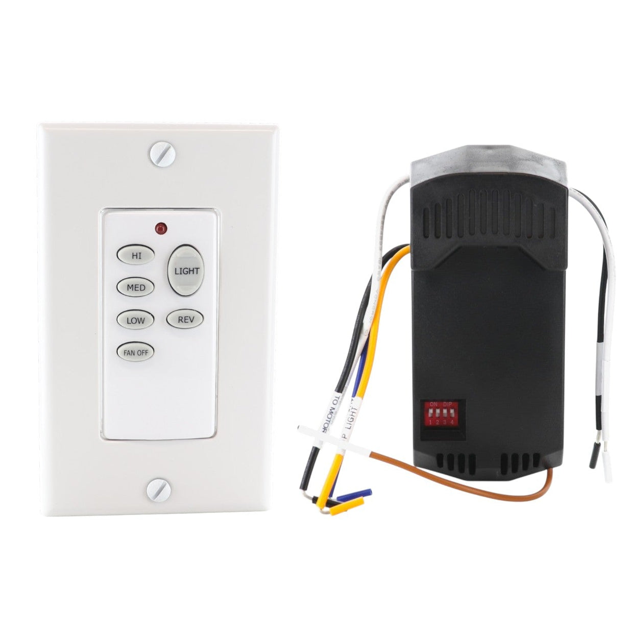 Anderic UC9051T-UC7067GMRX Universal 3-Speed Ceiling Fan Remote Control Kit with UP Light button and Wireless Wall Remote