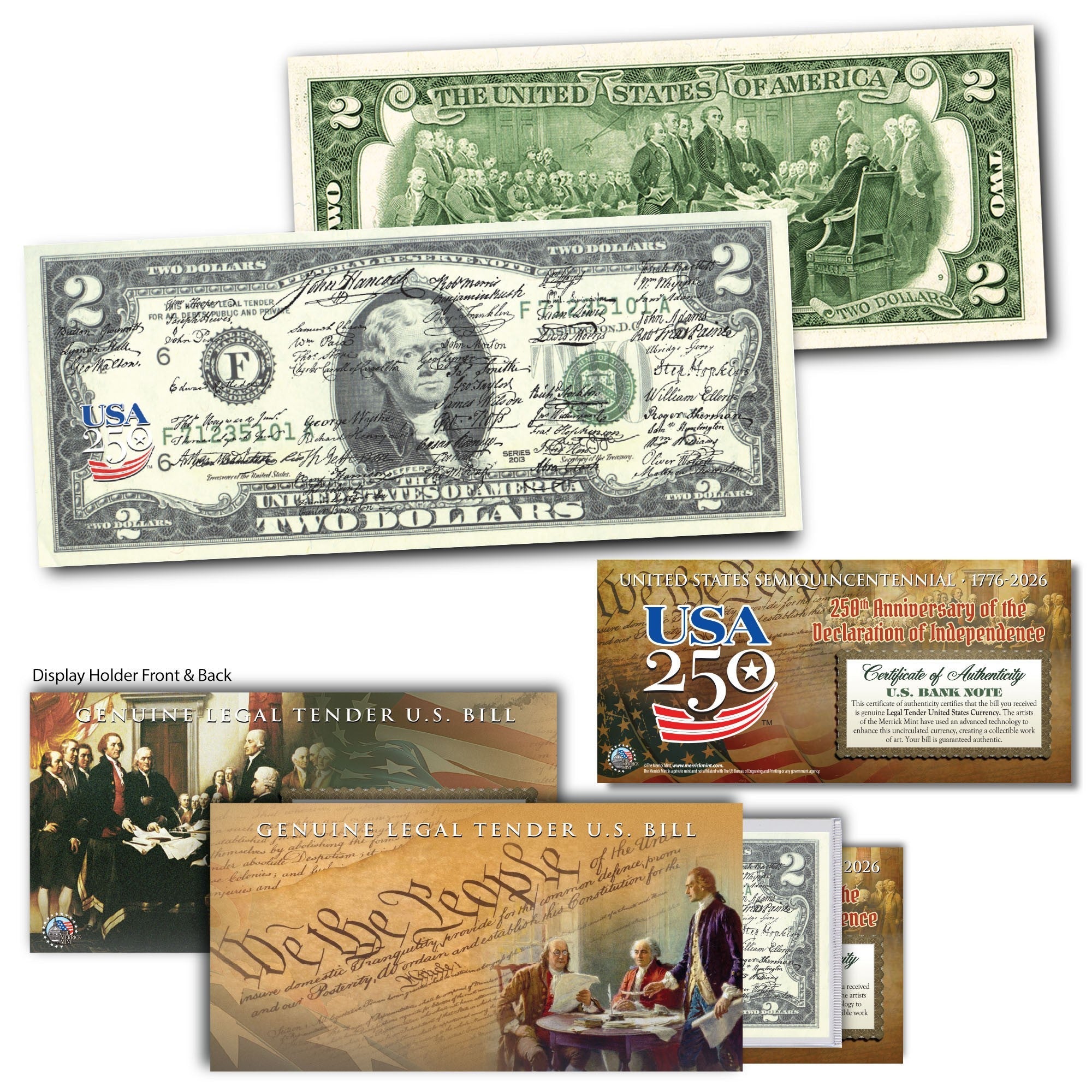 Unterschriften der Unabhängigkeitserklärung | 250. Jubiläum 2-Dollar-Note
