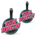 80s Neon 2-Piece Suitcase ID Tag Set with Adjustable Straps