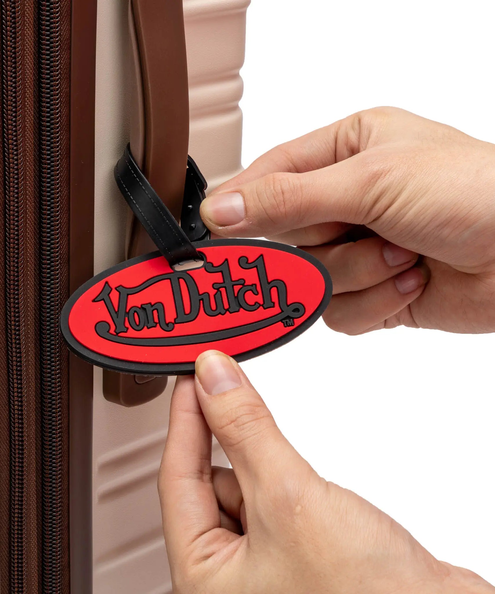 2-teiliges Kofferanhänger-Set mit Logopatch und verstellbaren Riemen