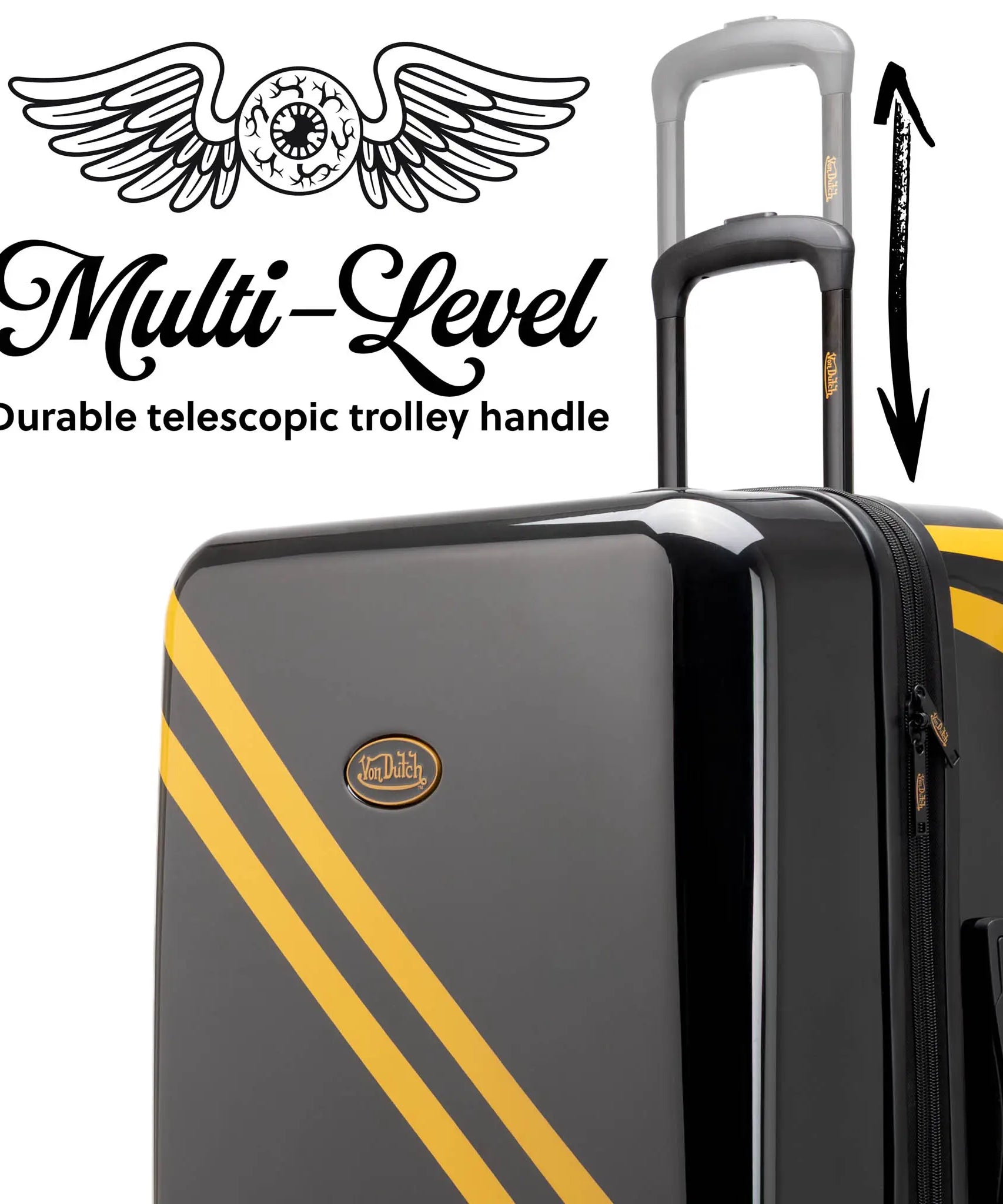 Kustom Kulture 3-teiliges, erweiterbares Hartschalen-Kofferset mit Spinner-Rädern