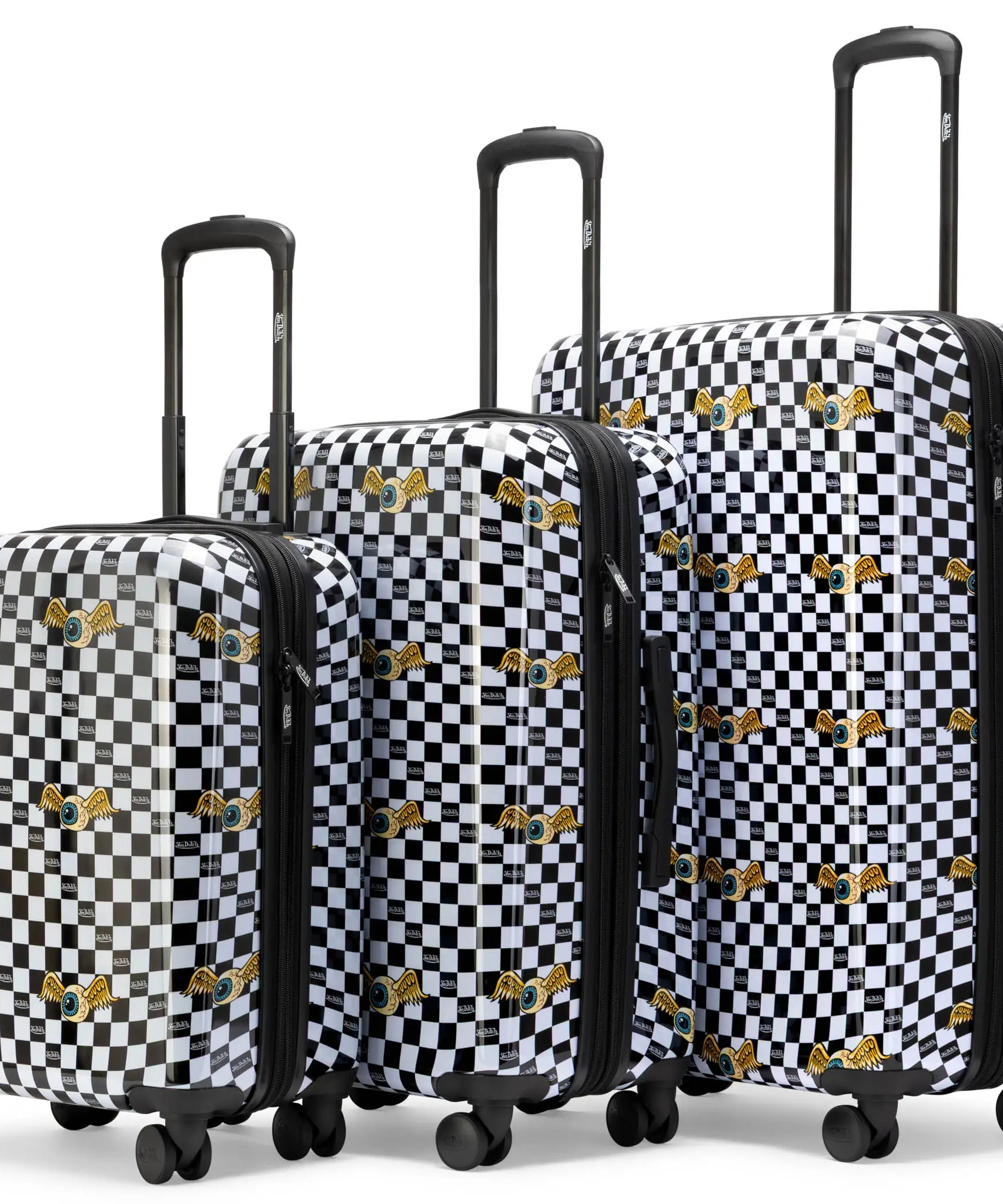 Kustom Kulture 3-teiliges, erweiterbares Hartschalen-Kofferset mit Spinner-Rädern