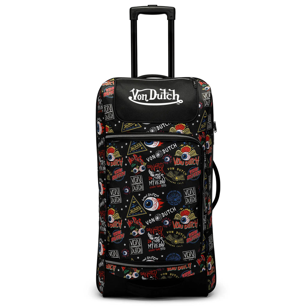 Jax Black 28" Checked Rolling Duffel