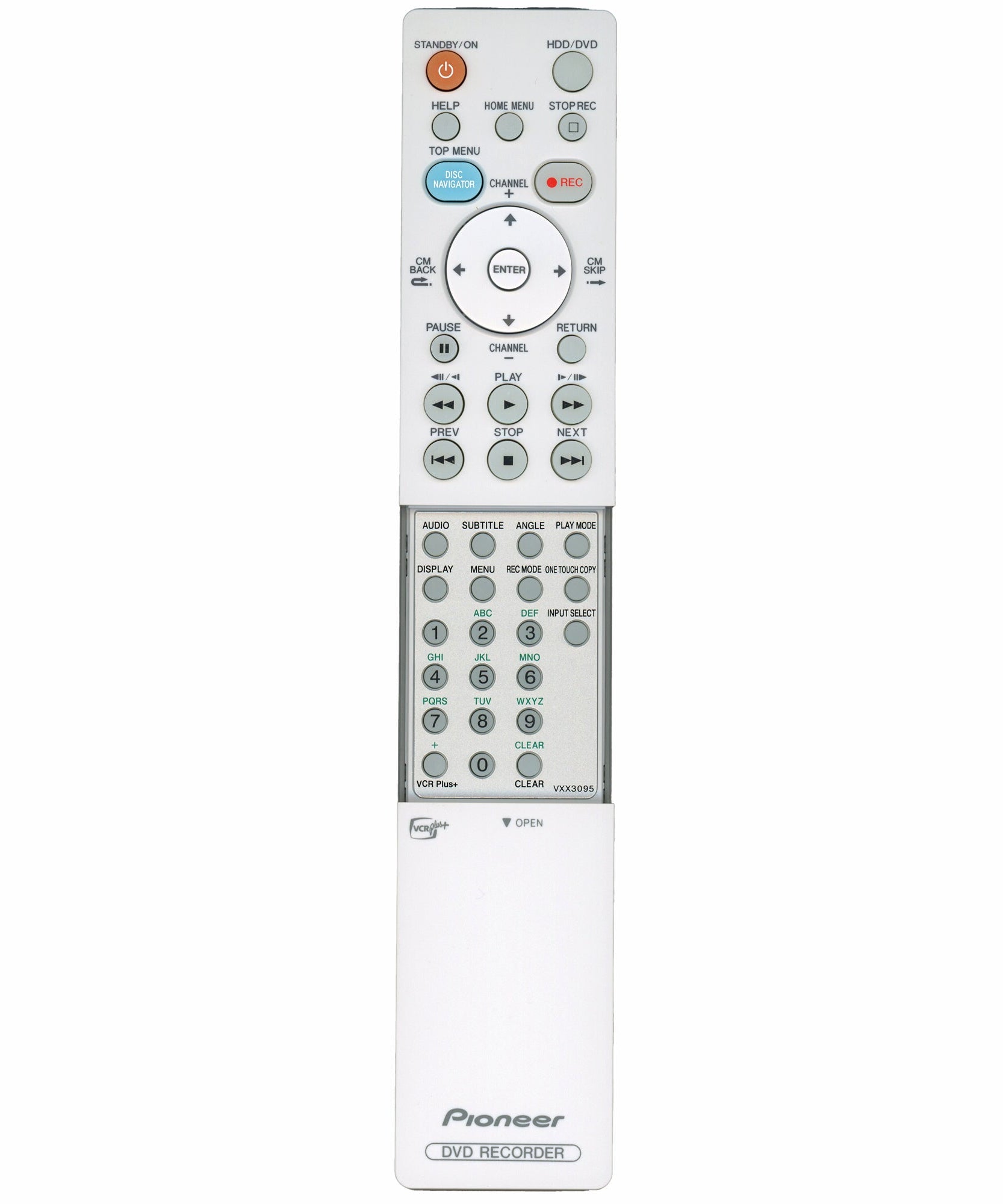 Pioneer VXX3095 HDD/DVD (DVDR) Recorder Remote Control - VXX3095