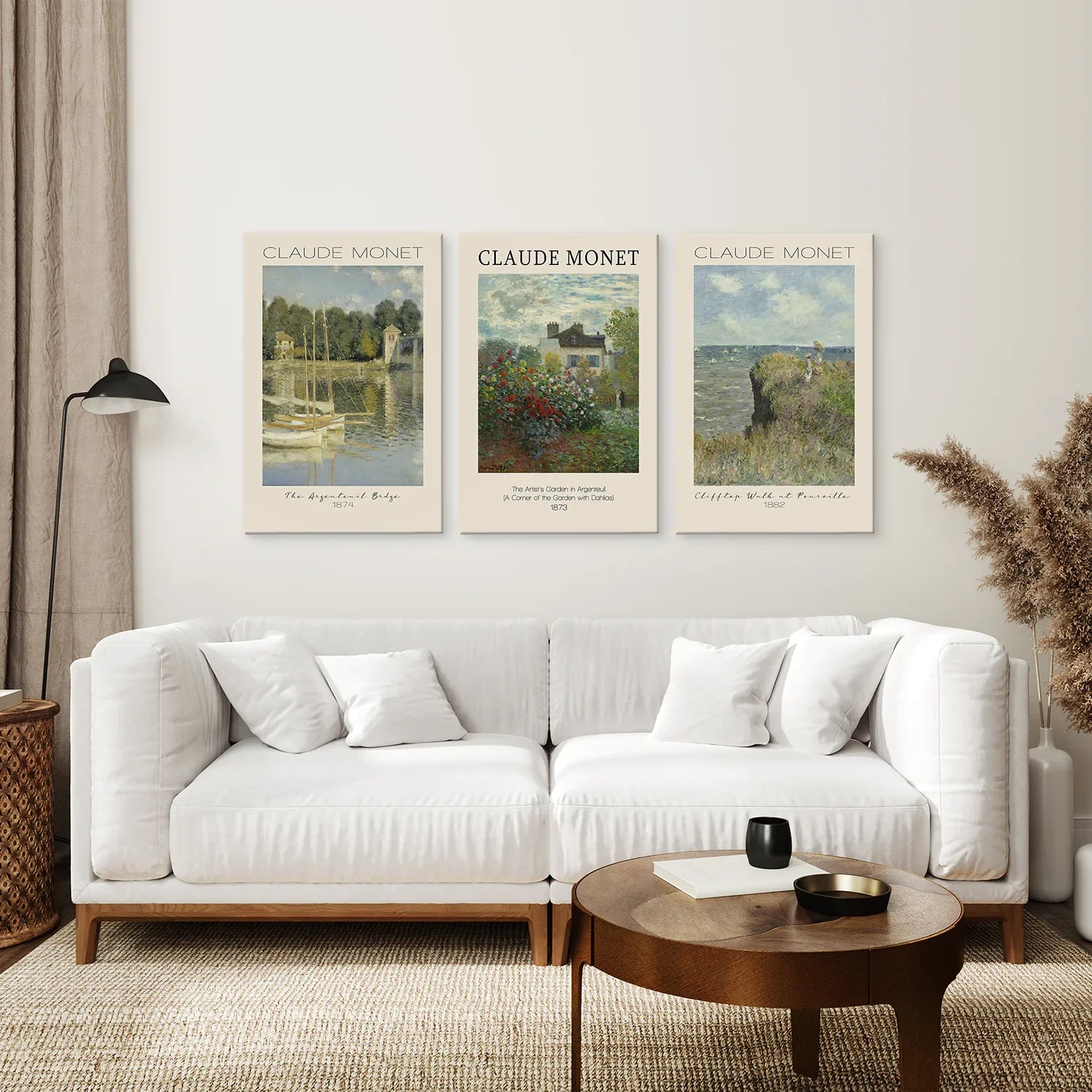 Claude Monet 3 Piece Wall Art Set | Vintage Landscape Prints