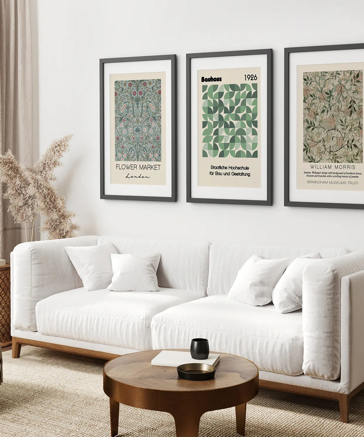 Botanische neutrale Wandbilder Wohnzimmer-Poster-Set