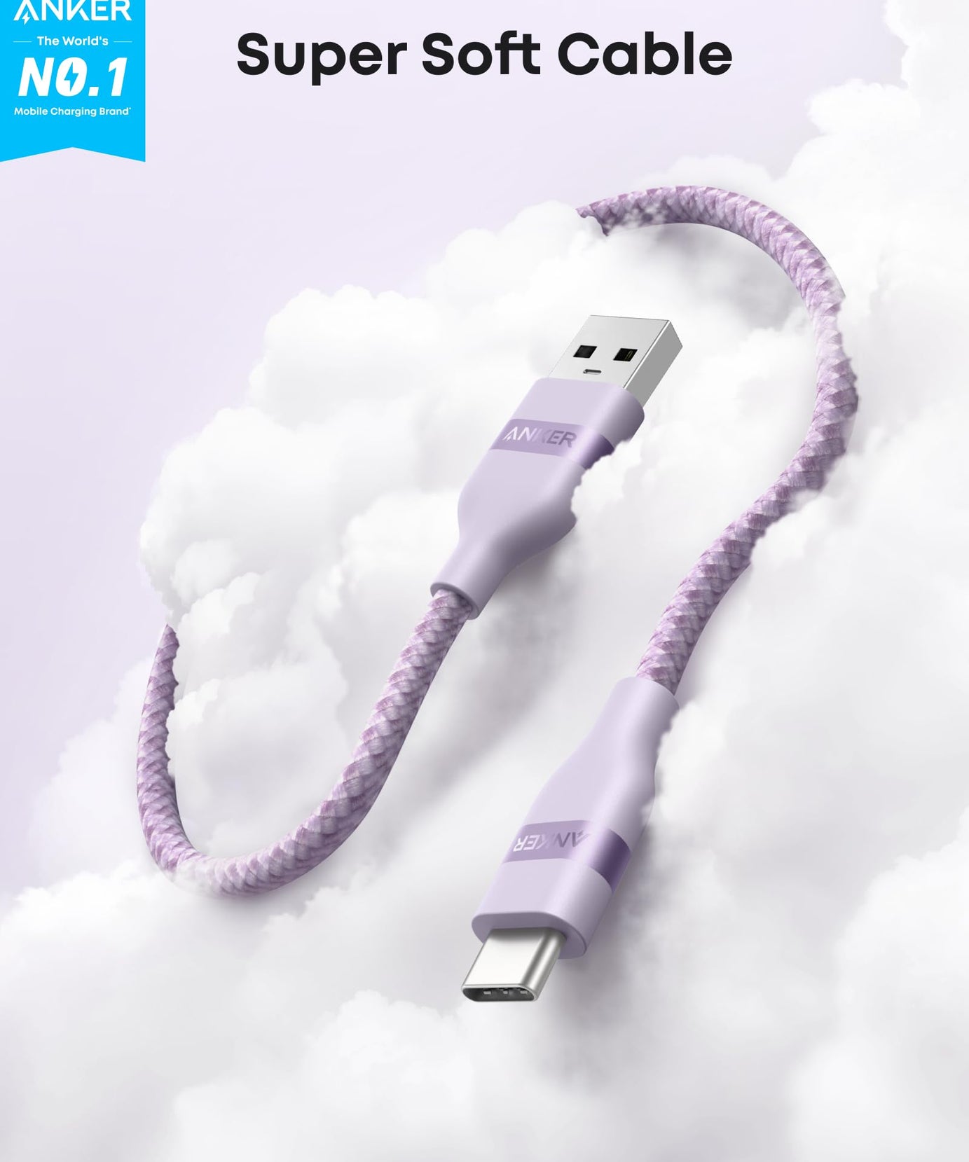 Anker USB-A to USB-C Cable (3 ft / 6 ft, Upcycled-Braided)