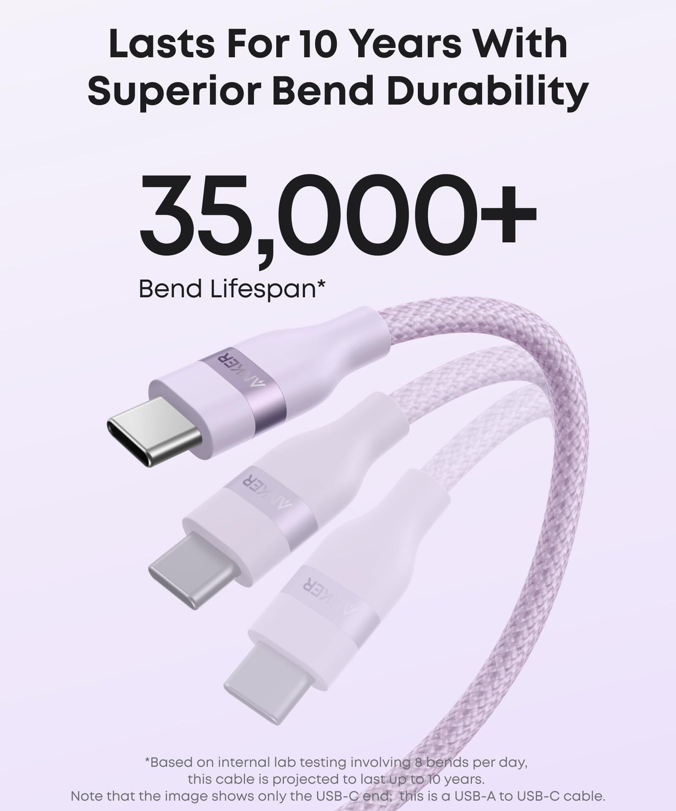 Anker USB-A to USB-C Cable (3 ft / 6 ft, Upcycled-Braided)