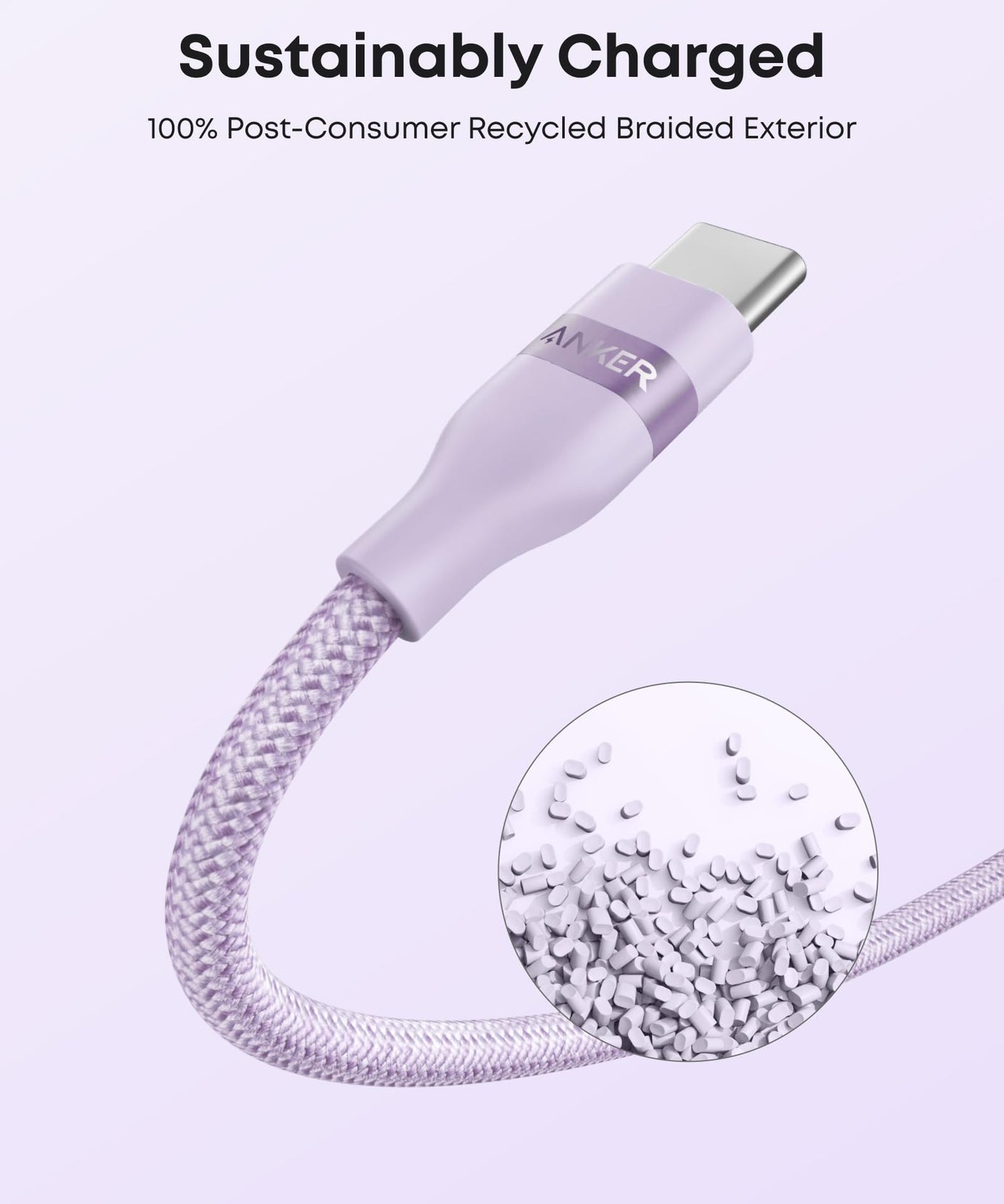 Anker USB-A to USB-C Cable (3 ft / 6 ft, Upcycled-Braided)