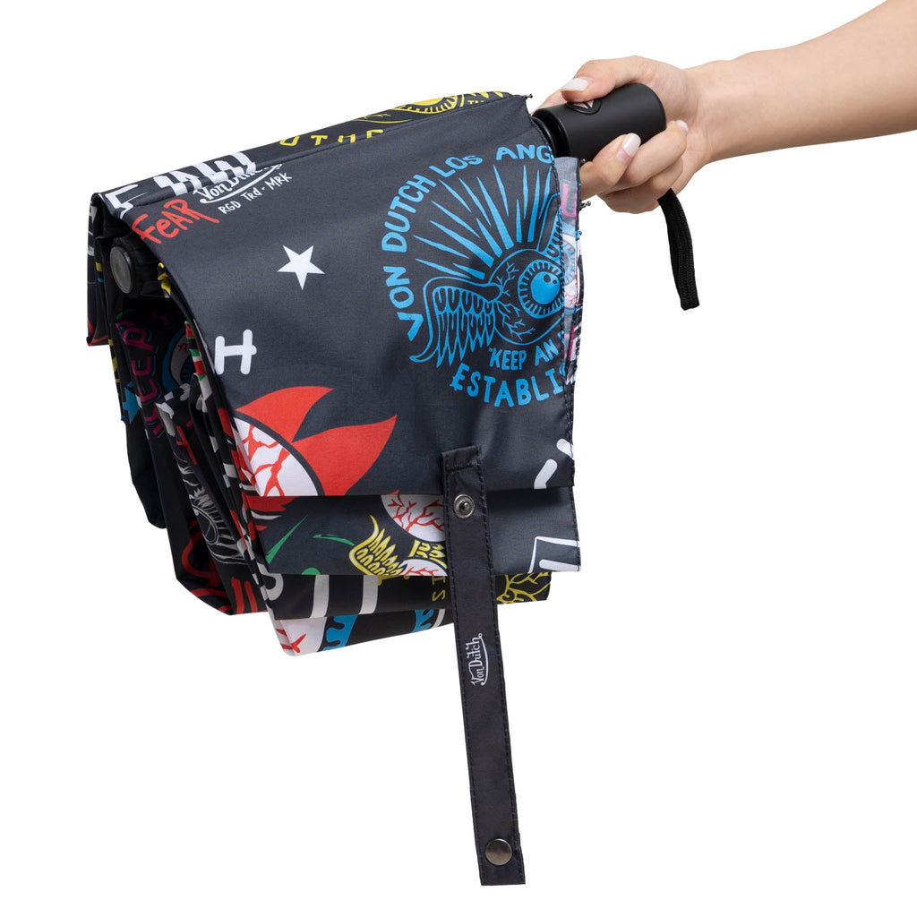 Jax Black Compact Automatic Umbrella, Strong & Portable