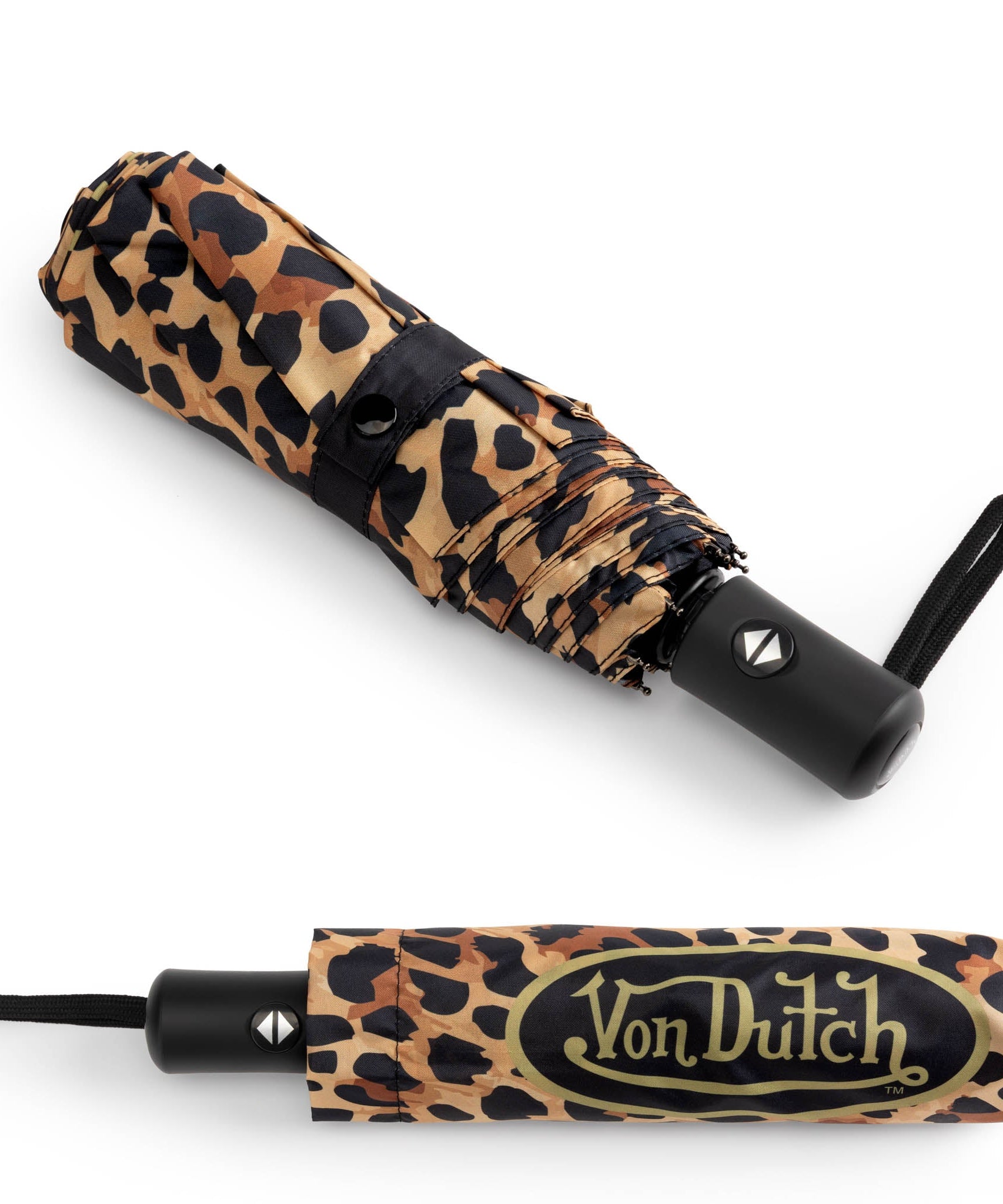 Leopard Kompakt-Automatikschirm, robust und tragbar