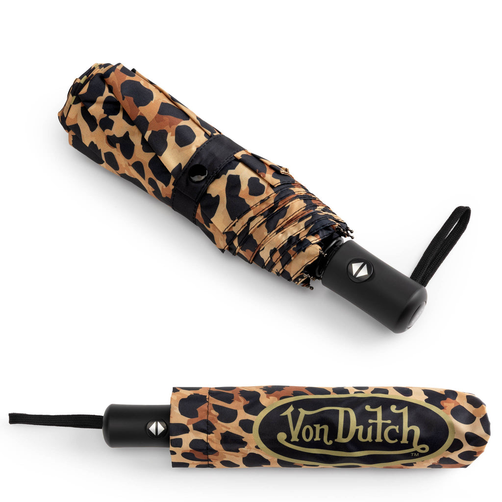 Leopard Compact Automatic Umbrella, Strong & Portable