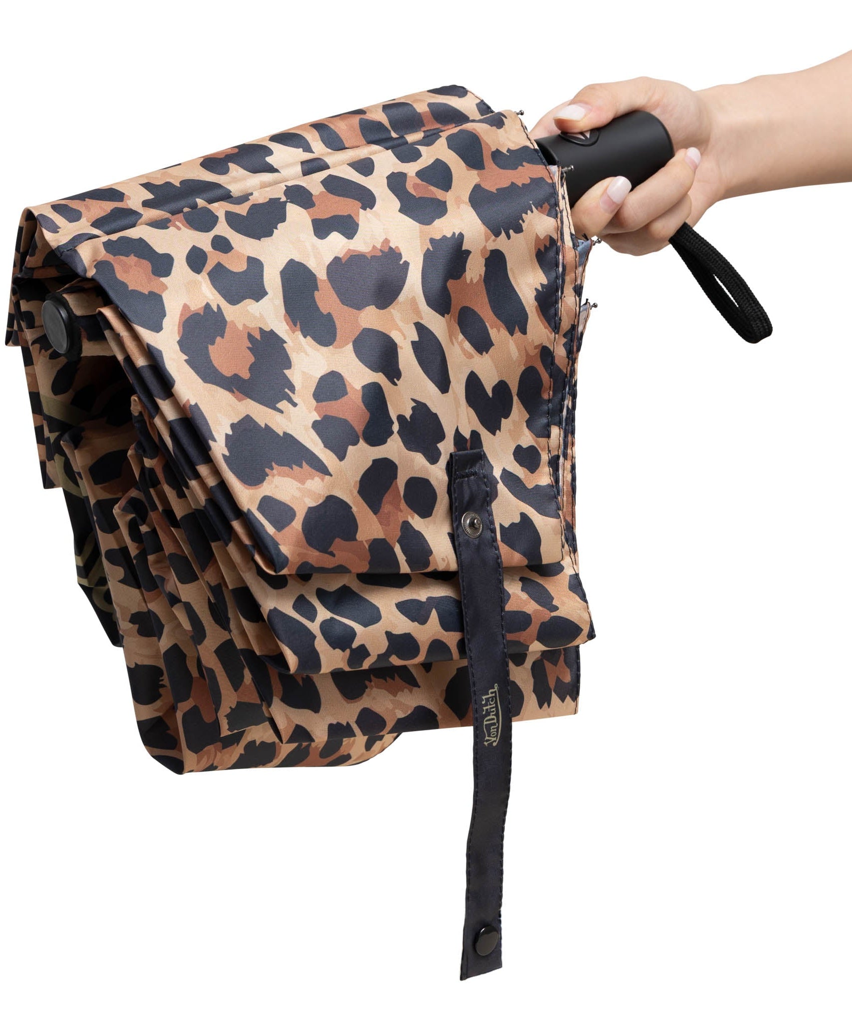 Leopard Kompakt-Automatikschirm, robust und tragbar