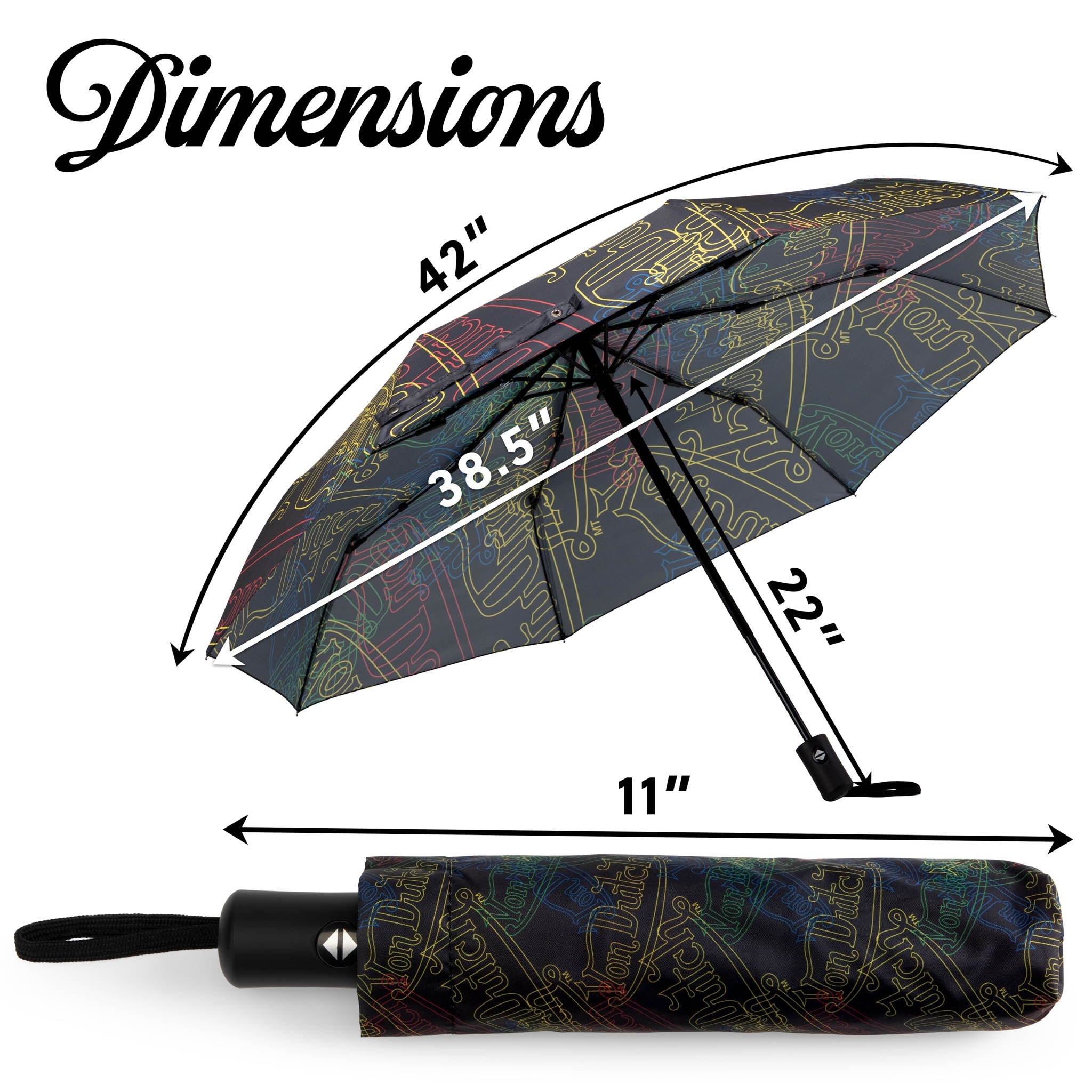 Neon Logo Compact Automatic Umbrella, Strong & Portable