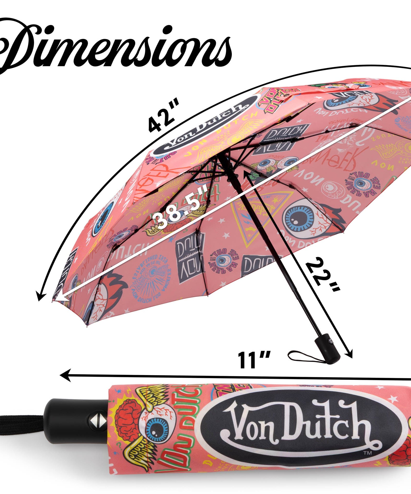Pink Jax Kompakt-Automatik-Regenschirm, stabil und tragbar