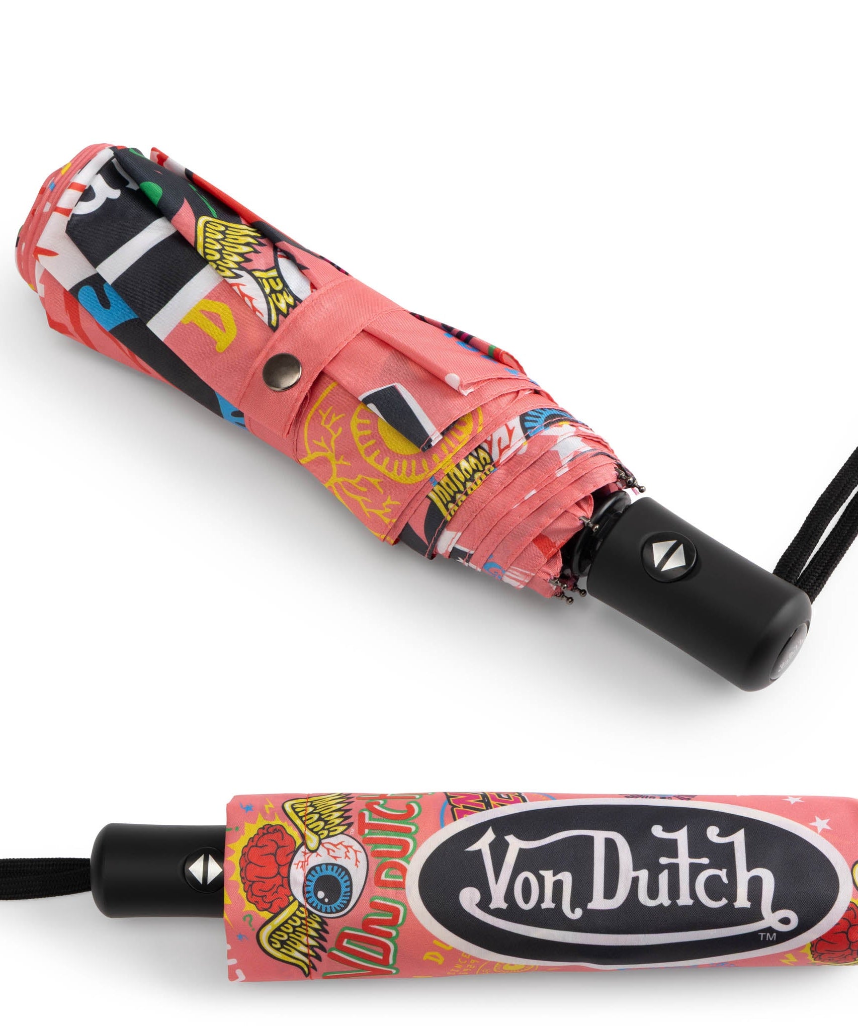 Pink Jax Kompakt-Automatik-Regenschirm, stabil und tragbar