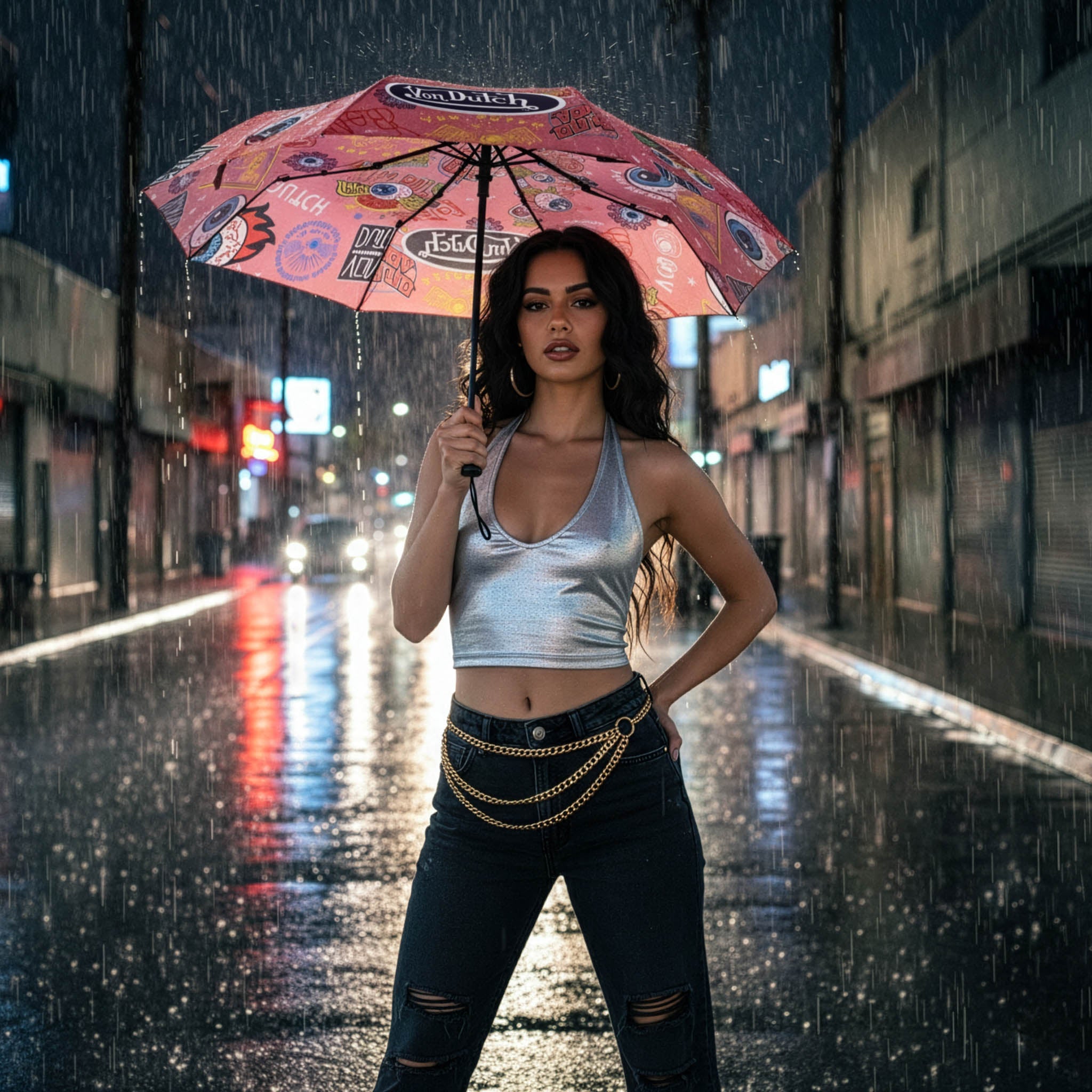 Pink Jax Kompakt-Automatik-Regenschirm, stabil und tragbar