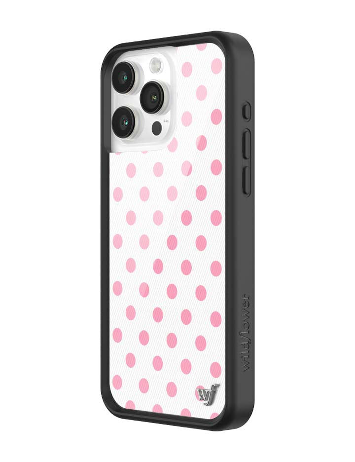 Polka Dot | White and Pink iPhone Case