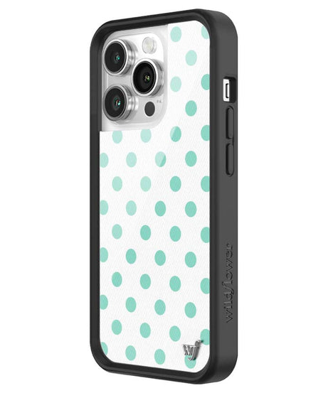 Polka Dot | White and Turquoise iPhone Case