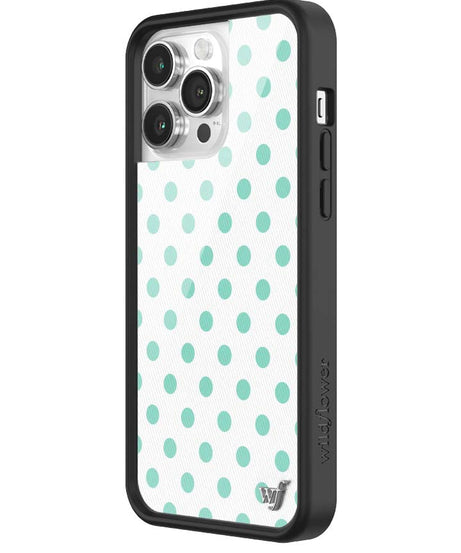 Polka Dot | White and Turquoise iPhone Case