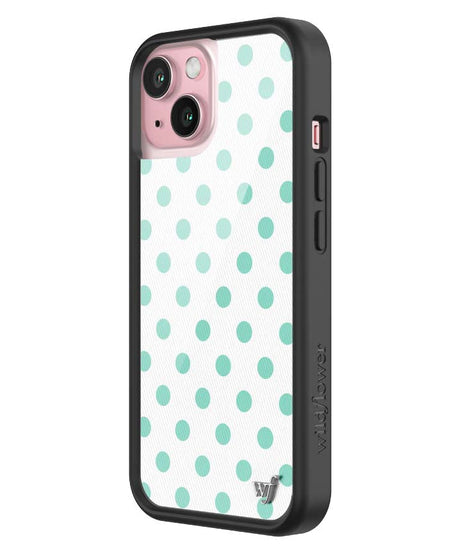 Polka Dot | White and Turquoise iPhone Case