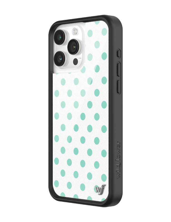 Polka Dot | White and Turquoise iPhone Case