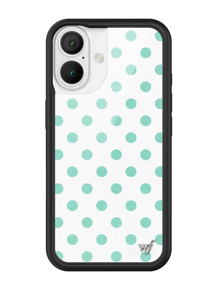 Polka Dot | White and Turquoise iPhone Case