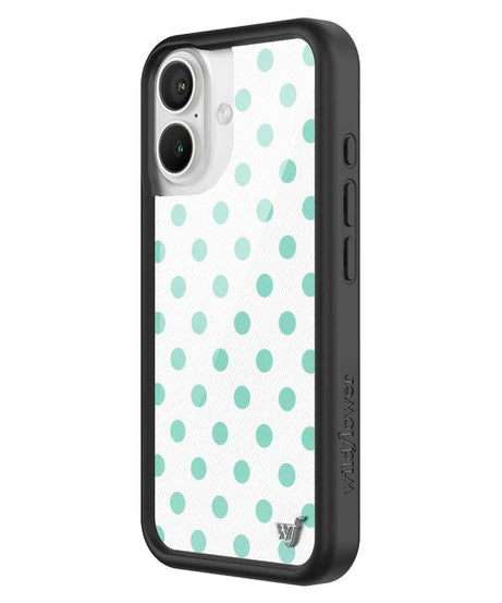 Polka Dot | White and Turquoise iPhone Case