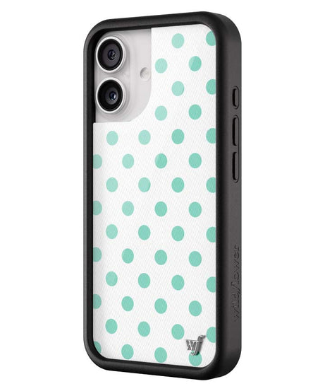 Polka Dot | White and Turquoise iPhone Case