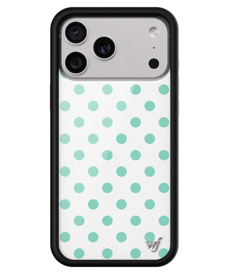 Polka Dot | White and Turquoise iPhone Case