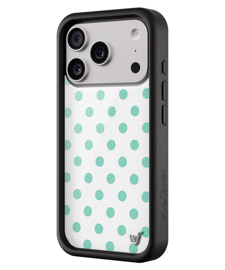 Polka Dot | White and Turquoise iPhone Case