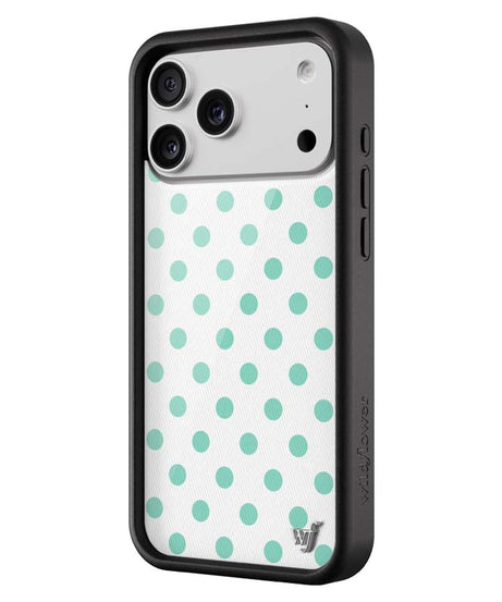 Polka Dot | White and Turquoise iPhone Case