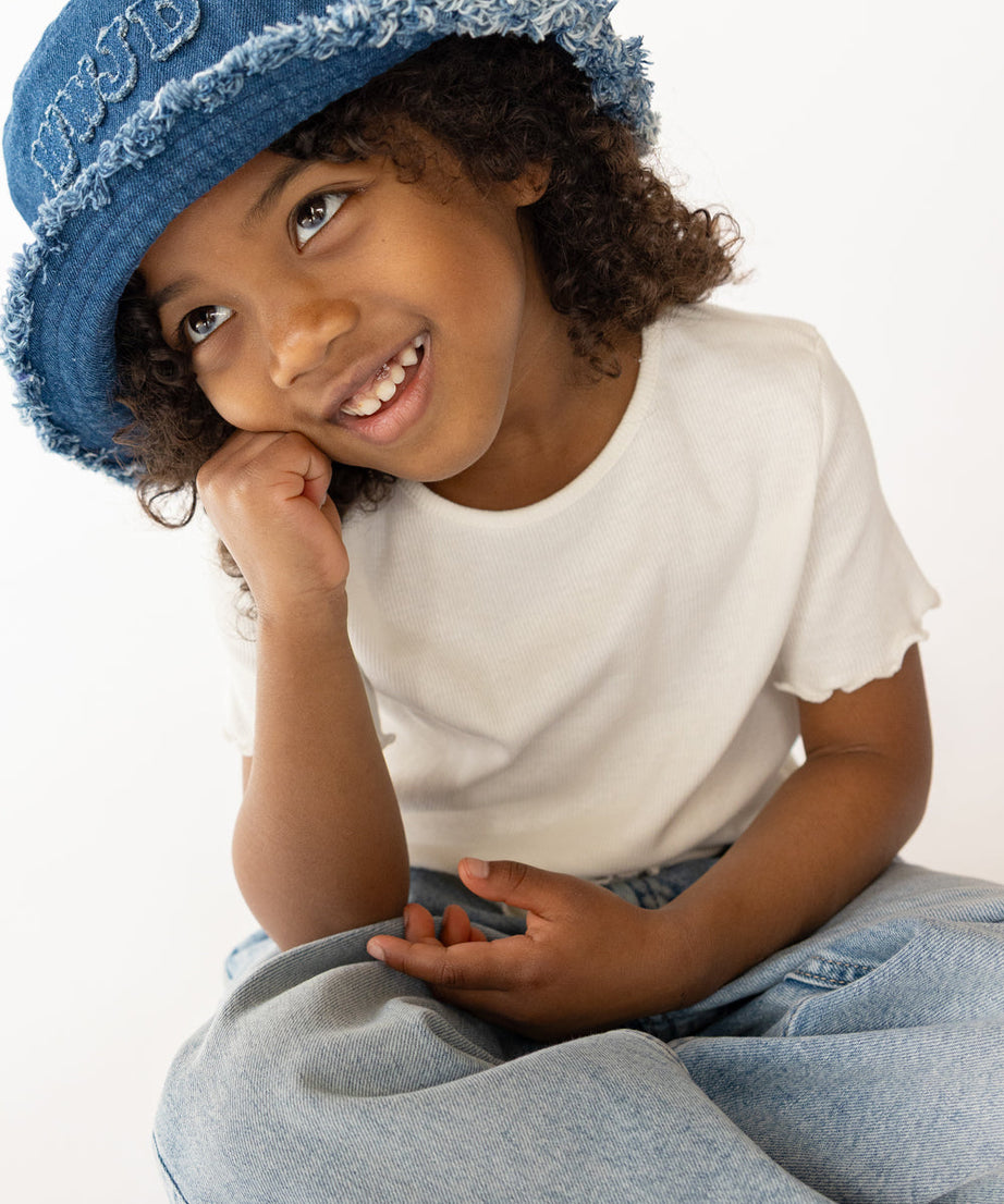 WWJD Denim Fischerhut für Kinder