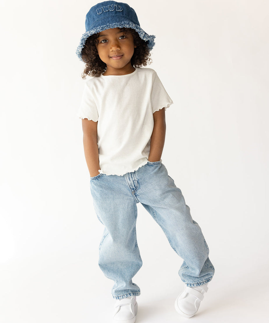 WWJD Denim Fischerhut für Kinder
