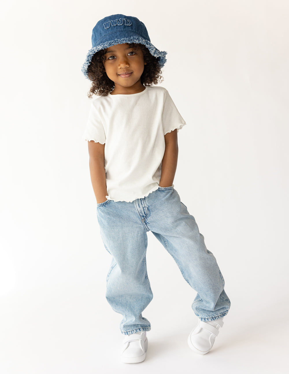 WWJD Denim Kids Bucket Hat