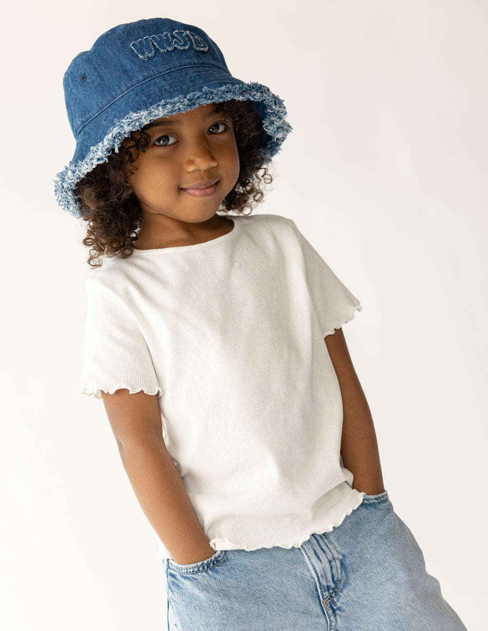 WWJD Denim Kids Bucket Hat