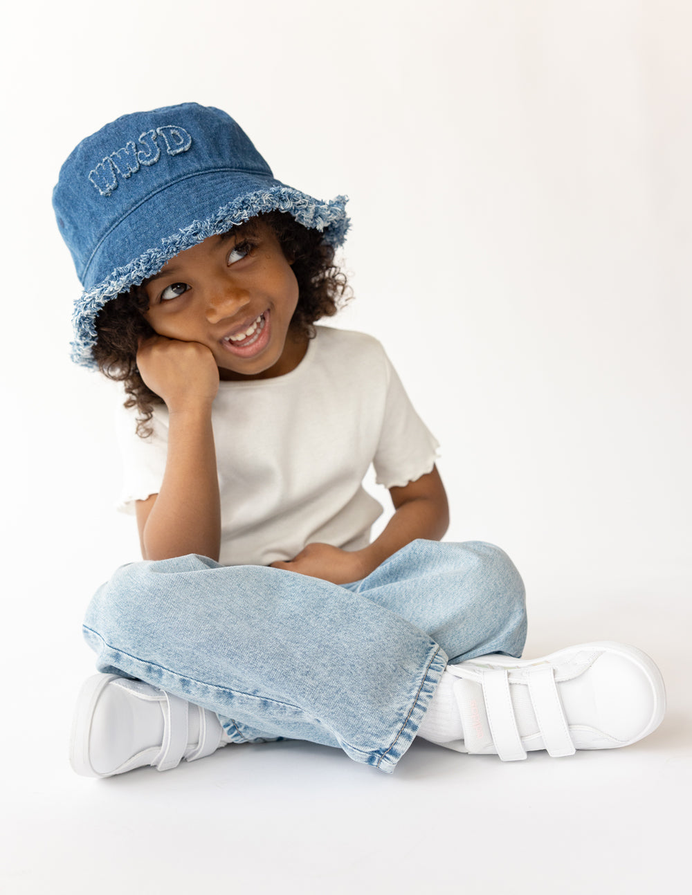 WWJD Denim Kids Bucket Hat