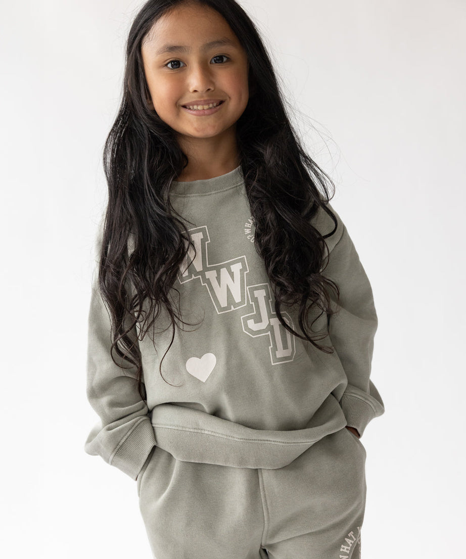 WWJD Varsity Kids Rundhalsshirt